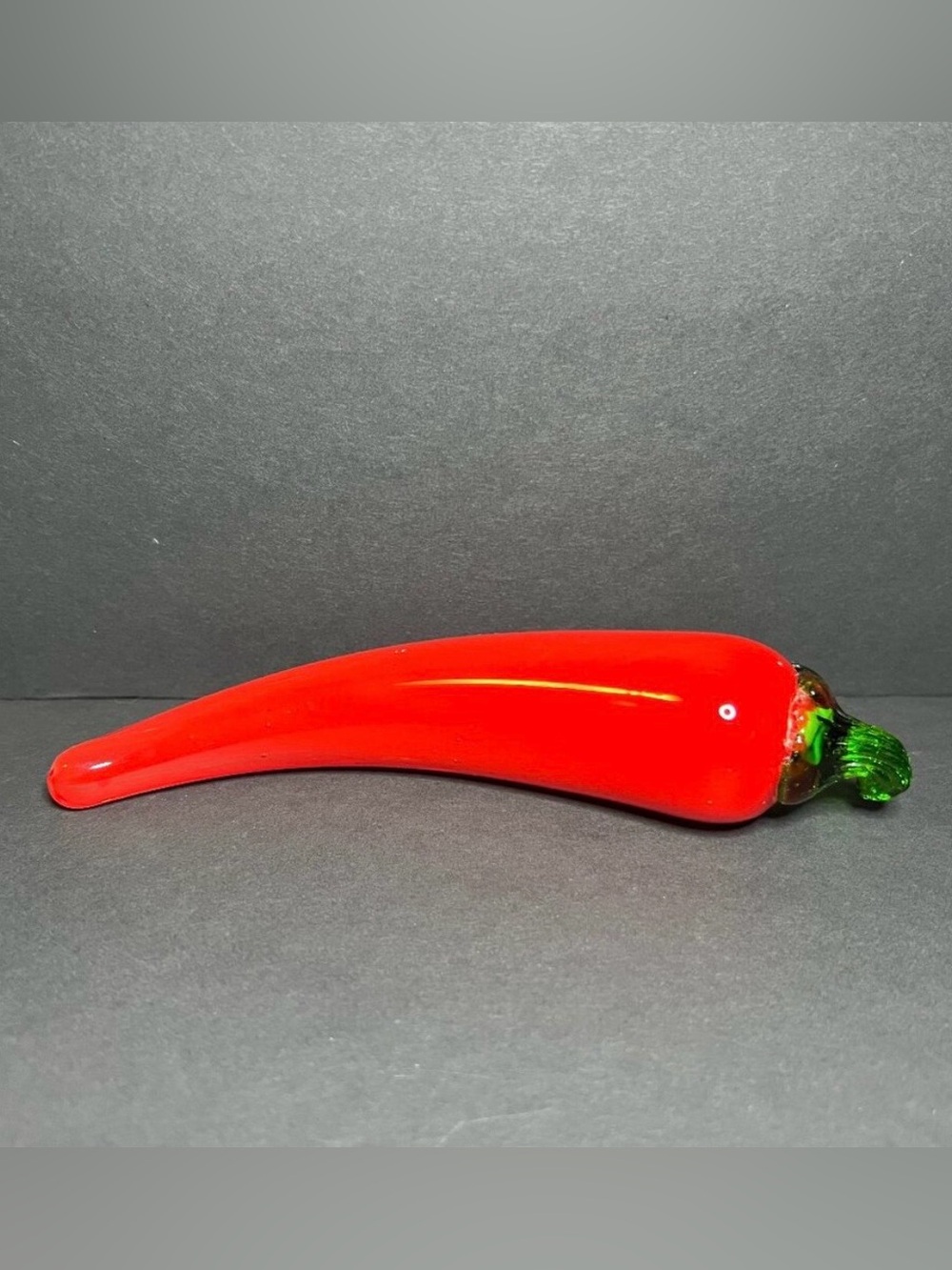 Vintage Murano Style Hand Blown Art Glass Vegetable Red Hot Chilli Pepper 6.25"